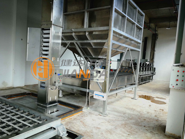 堅果干燥生產(chǎn)線上料